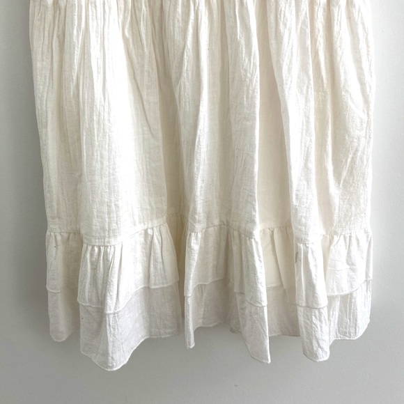 Deluc White Lined Smocked Waist Dress - Picture 3 of 10